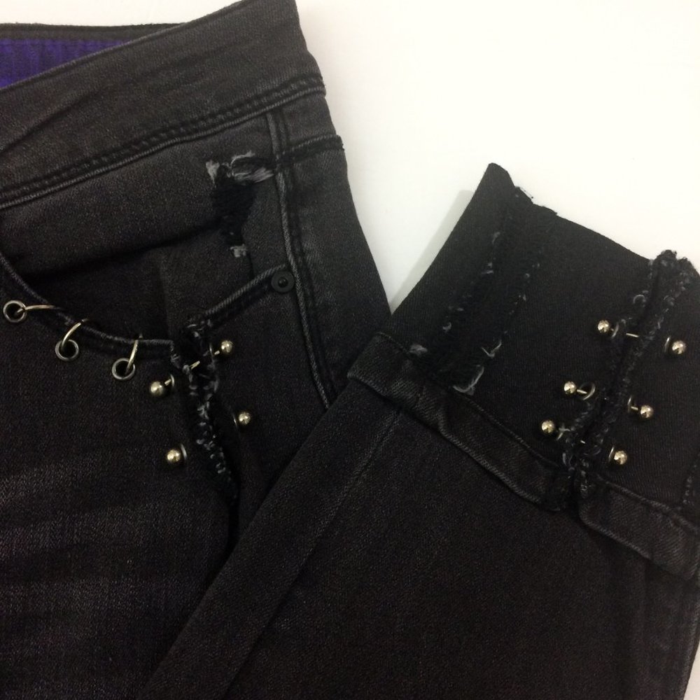 Indigo Rein Skinny Jeans Midrise Destroyed Black - Picture 15 of 15